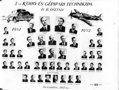 3. sz. KOH S GPIPARI TECHNIKUM 1951-1952 IV. B OSZTLYA.