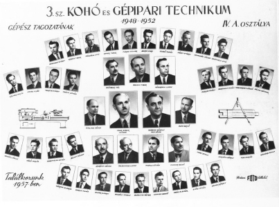 3. sz. KOH S GPIPARI TECHNIKUM GPSZ TAGOZATNAK 1948-1952 IV. A OSZTLYA.