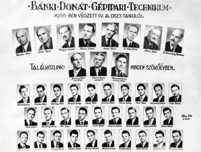 BNKI DONT GPIPARI TECHNIKUM 1955-ben VGZETT IV. A. OSZT. TANULI.