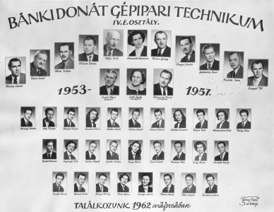 BNKI DONT GPIPARI TECHNIKUM 1953-1957. IV. E. OSZTLY.