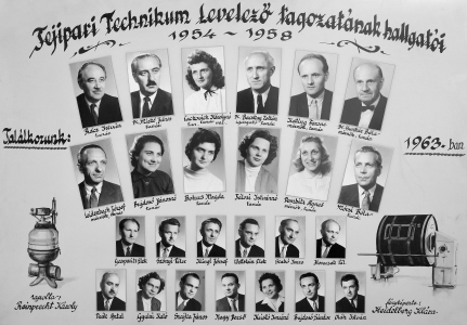 TEJIPARI TECHNIKUM LEVELEZO TAGOZATNAK HALLGATI 1954-1958.