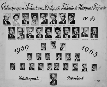 LELMISZERIPARI TECHNIKUM DOLGOZK TARTST S HSIPARI TAGOZATA IV. B. 1959-1963
