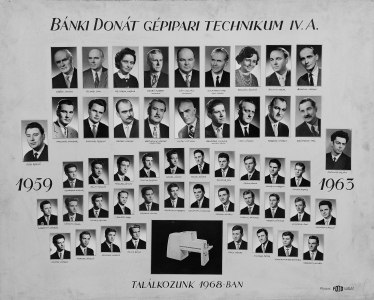 LELMISZERIPARI TECHNIKUM DOLGOZK TARTST S HSIPARI TAGOZATA IV. A. 1959-1963
