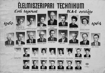 LELMISZERIPARI TECHNIKUM ESTI TAGOZAT IV. A-E OSZTYL 1960-1964