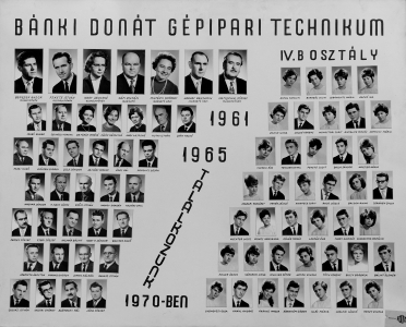 BNKI DONT GPIPARI TECHNIKUM IV.B OSZTLY 1961-1965