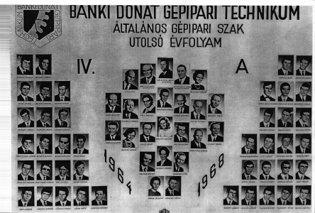 BNKI DONT GPIPARI TECHNIKUM LTALNOS GPIPARI SZAK UTOLS VFOLYAMA IV.A 1964-1968