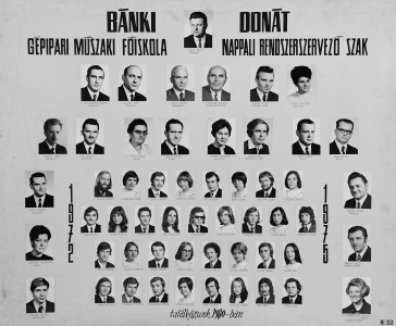 BNKI DONT GPIPARI MSZAKI FISKOLA NAPPALI RENDSZERSZERSZERVEZ SZAK 1972-1975