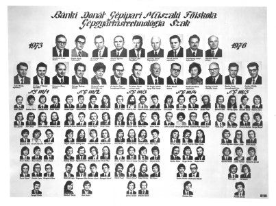 BNKI DONT GPIPARI MSZAKI FISKOLA GPGYRTSTECHNOLGIA SZAK 1973-1976