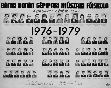 BNKI DONT GPIPARI MSZAKI FISKOLA LTALNOS GPSZ SZAK ZEMMRNK HALLGATI 1976-1979