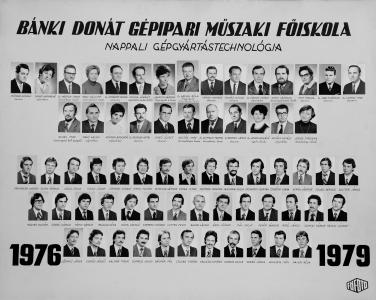 BNKI DONT GPIPARI MSZAKI FISKOLA NAPPALI GPGYRTSTECHNOLGIA 1976-1979