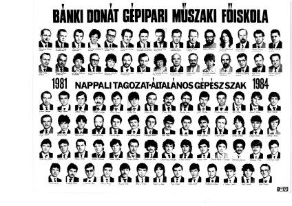 BNKI DONT GPIPARI MSZAKI FISKOLA NAPPALI TAGOZAT LTALNOS GPSZ SZAK 1981-1984