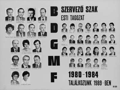BDGMF SZERVEZ SZAK ESTI TAGOZAT 1980-1984