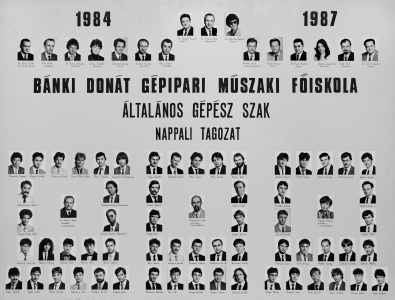 BNKI DONT GPIPARI MSZAKI FISOKLA LTALNOS GPSZ SZAK NAPPALI TAGOZAT 1984-1987