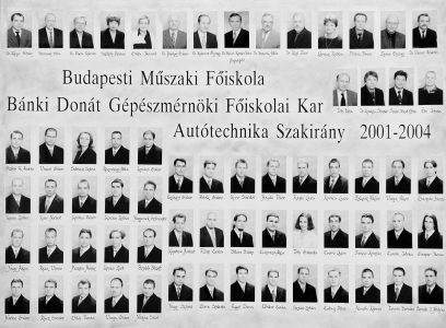 BUDAPESTI MSZAKI FISKOLA BNKI DONT GPSZMRNKI FISKOLAI KAR AUTTECHNIKA SZAKIRNY 2001-2004